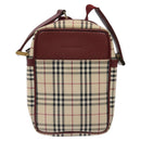 BURBERRY Nova Check Shoulder Bag Canvas Beige Gold Auth 123788-13
