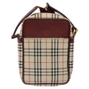 BURBERRY Nova Check Shoulder Bag Canvas Beige Gold Auth 123788-2