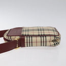 BURBERRY Nova Check Shoulder Bag Canvas Beige Gold Auth 123788-4