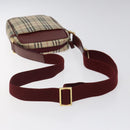 BURBERRY Nova Check Shoulder Bag Canvas Beige Gold Auth 123788-7