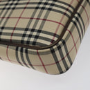 BURBERRY Nova Check Shoulder Bag Canvas Beige Silver Auth 123791-14