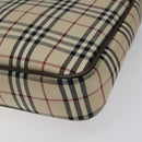 BURBERRY Nova Check Shoulder Bag Canvas Beige Silver Auth 123791-15