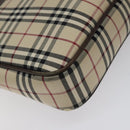 BURBERRY Nova Check Shoulder Bag Canvas Beige Silver Auth 123791-16