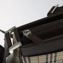 BURBERRY Nova Check Shoulder Bag Canvas Beige Silver Auth 123791-10