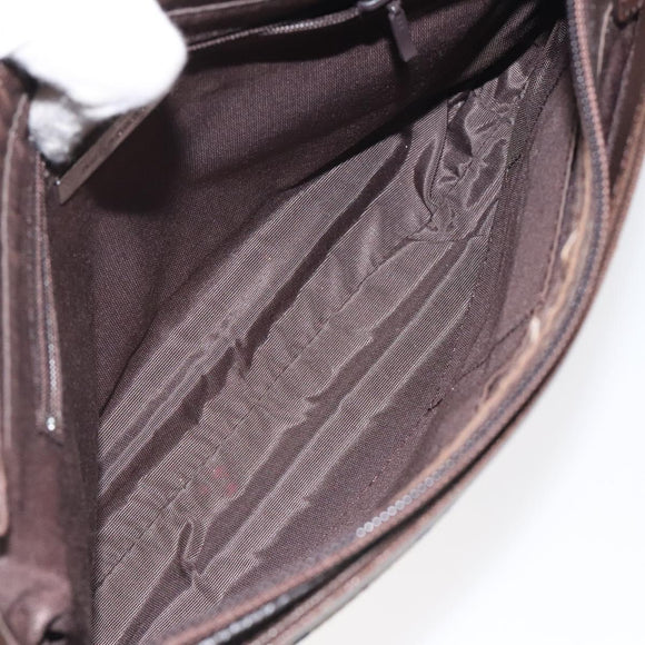 BURBERRY Nova Check Shoulder Bag Canvas Beige Silver Auth 123791