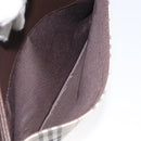 BURBERRY Nova Check Shoulder Bag Canvas Beige Silver Auth 123791-21