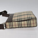 BURBERRY Nova Check Shoulder Bag Canvas Beige Silver Auth 123791-4