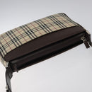BURBERRY Nova Check Shoulder Bag Canvas Beige Silver Auth 123791-6