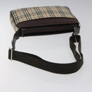 BURBERRY Nova Check Shoulder Bag Canvas Beige Silver Auth 123791-7