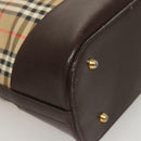 BURBERRY Nova Check Shoulder Bag Canvas Beige Gold Auth 123802-9