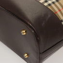 BURBERRY Nova Check Shoulder Bag Canvas Beige Gold Auth 123802-16