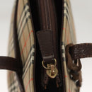 BURBERRY Nova Check Shoulder Bag Canvas Beige Gold Auth 123802-11