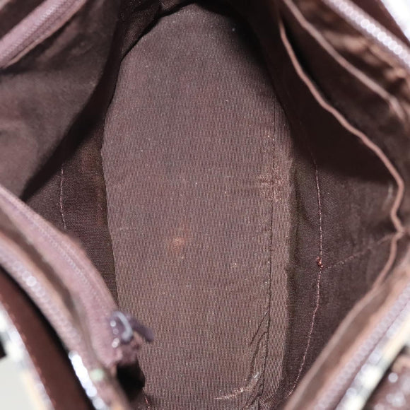 BURBERRY Nova Check Shoulder Bag Canvas Beige Gold Auth 123802