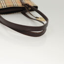 BURBERRY Nova Check Shoulder Bag Canvas Beige Gold Auth 123802-7