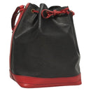 LOUIS VUITTON Epi Noe Shoulder Bag Bicolor Black Red M44017 LV Auth 123803-1