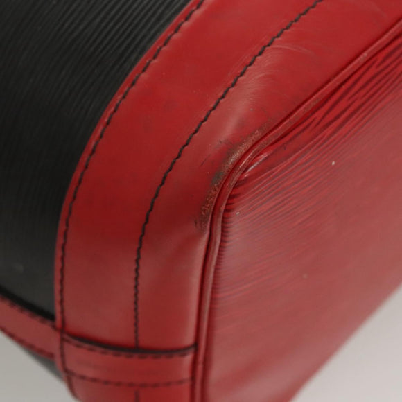 LOUIS VUITTON Epi Noe Shoulder Bag Bicolor Black Red M44017 LV Auth 123803