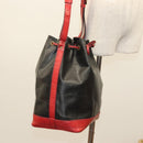 LOUIS VUITTON Epi Noe Shoulder Bag Bicolor Black Red M44017 LV Auth 123803-24
