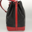 LOUIS VUITTON Epi Noe Shoulder Bag Bicolor Black Red M44017 LV Auth 123803-3