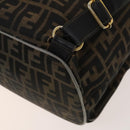 FENDI Zucca Canvas Backpack Black Brown gold Auth 123804-14