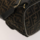 FENDI Zucca Canvas Backpack Black Brown gold Auth 123804-15