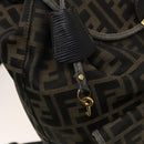 FENDI Zucca Canvas Backpack Black Brown gold Auth 123804-16