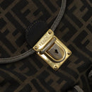 FENDI Zucca Canvas Backpack Black Brown gold Auth 123804-17