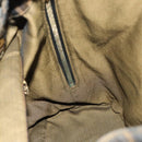 FENDI Zucca Canvas Backpack Black Brown gold Auth 123804-23