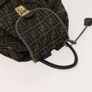 FENDI Zucca Canvas Backpack Black Brown gold Auth 123804-6