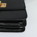 Chloe Shoulder Bag Leather Black Gold Auth 123811-9