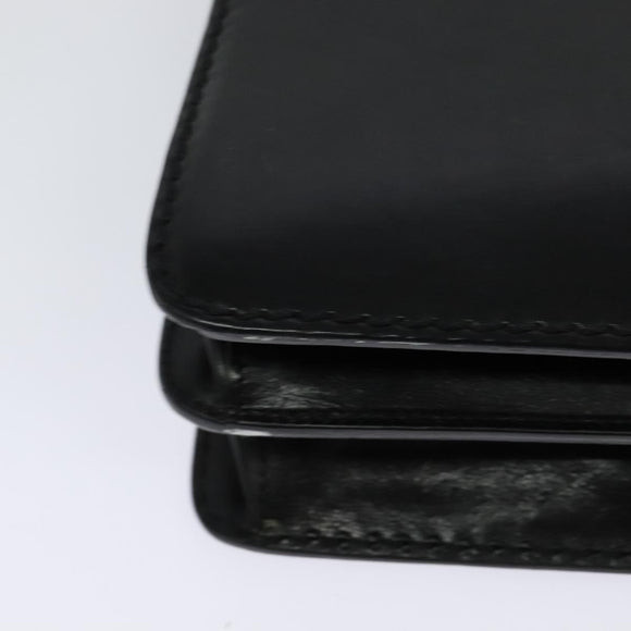 Chloe Shoulder Bag Leather Black Gold Auth 123811