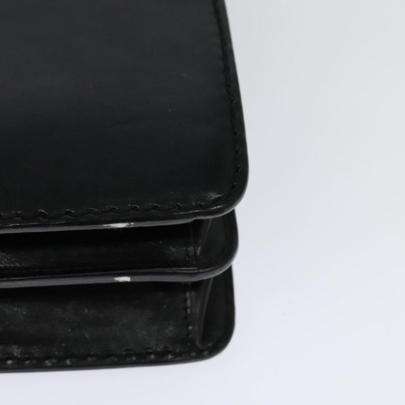 Chloe Shoulder Bag Leather Black Gold Auth 123811