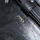 Chloe Shoulder Bag Leather Black Gold Auth 123811-17