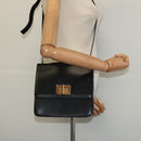 Chloe Shoulder Bag Leather Black Gold Auth 123811-22