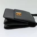 Chloe Shoulder Bag Leather Black Gold Auth 123811-4
