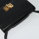 Chloe Shoulder Bag Leather Black Gold Auth 123811-6