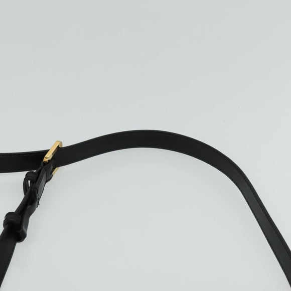 Chloe Shoulder Bag Leather Black Gold Auth 123811