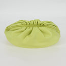 BOTTEGA VENETA The Chain Pouch Leather Yellow Gold Auth 123813AM-10