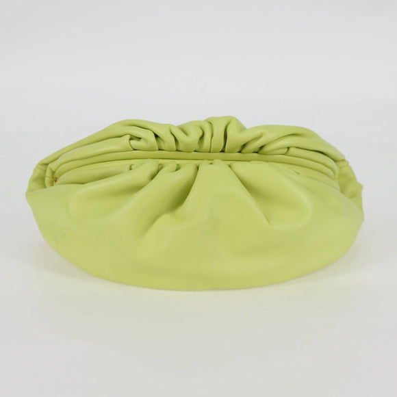 BOTTEGA VENETA The Chain Pouch Leather Yellow Gold Auth 123813AM