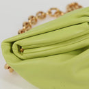 BOTTEGA VENETA The Chain Pouch Leather Yellow Gold Auth 123813AM-11