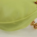 BOTTEGA VENETA The Chain Pouch Leather Yellow Gold Auth 123813AM-14