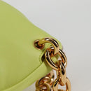BOTTEGA VENETA The Chain Pouch Leather Yellow Gold Auth 123813AM-15