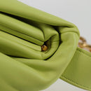 BOTTEGA VENETA The Chain Pouch Leather Yellow Gold Auth 123813SAM-21