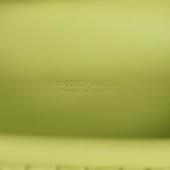 BOTTEGA VENETA The Chain Pouch Leather Yellow Gold Auth 123813AM
