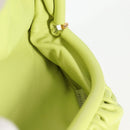 BOTTEGA VENETA The Chain Pouch Leather Yellow Gold Auth 123813AM-20