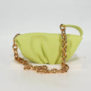 BOTTEGA VENETA The Chain Pouch Leather Yellow Gold Auth 123813AM-24