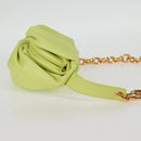BOTTEGA VENETA The Chain Pouch Leather Yellow Gold Auth 123813SAM-4