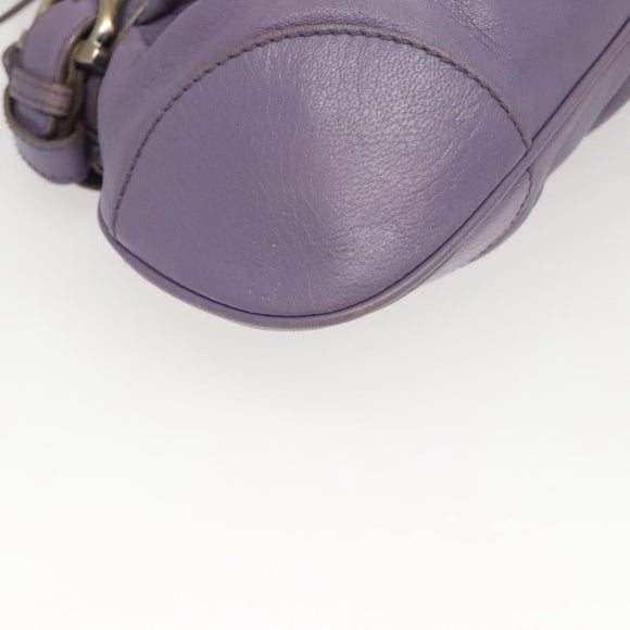 Salvatore Ferragamo Gancini Shoulder Bag Leather Purple Auth 123821