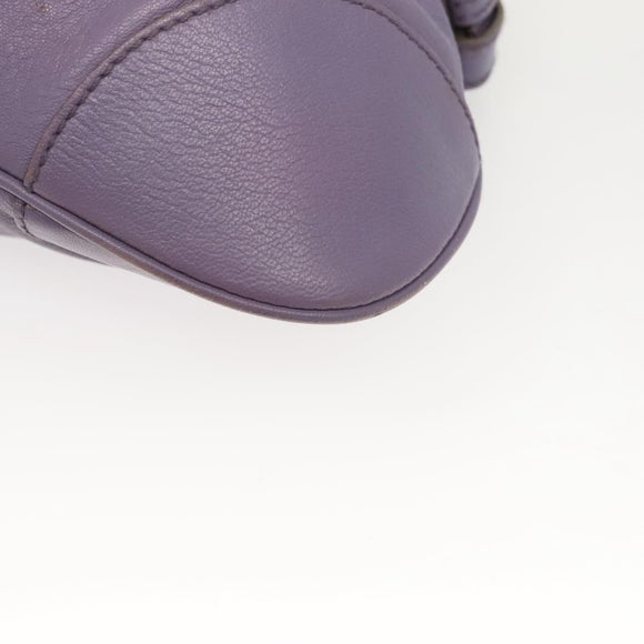 Salvatore Ferragamo Gancini Shoulder Bag Leather Purple Auth 123821