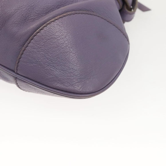 Salvatore Ferragamo Gancini Shoulder Bag Leather Purple Auth 123821