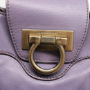 Salvatore Ferragamo Gancini Shoulder Bag Leather Purple Auth 123821-17